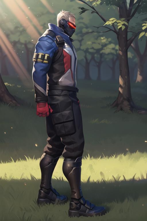 4291412137-1673180812-soldier76, from side, mask, visor, jacket, pants, boots, standing, solo, green grass field, sunlight, pointing away, best qualit.png